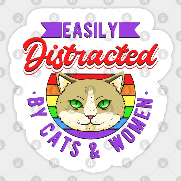 Lesbian Pride LGBT Cats and Women Sticker by Tom´s TeeStore